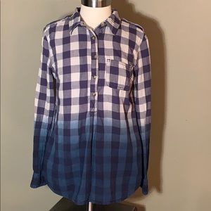 Life in Progress Ombré Plaid Long Sleeve top small